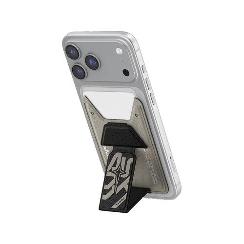 SkinArma Kado Aegis Wallet Mag-Charge Card Holder With Grip Stand - Grey