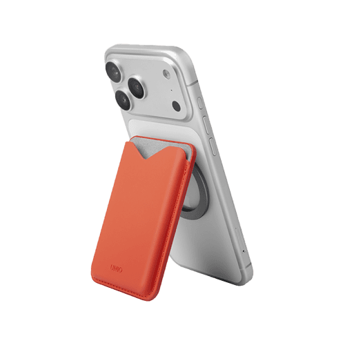 Uniq Lyden Evo Wallet Magnetic Snap-on Stand With Card Holder - Flame Orange