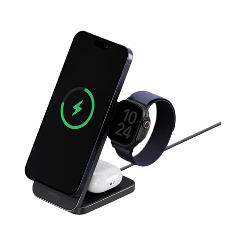 Energea MagTrio2 3 in 1 Foldable Magnetic Fast Wireless Charger - Gunmetal