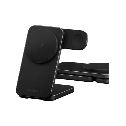 Energea MagTrio2 3 in 1 Foldable Magnetic Fast Wireless Charger - Gunmetal