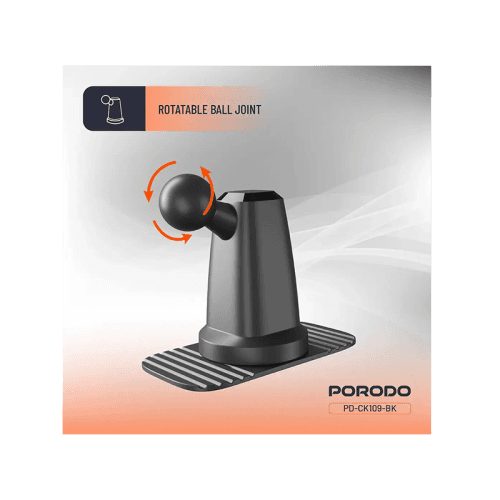 Porodo 360° Rotatable Vacuum & Adhesive Magnetic Car Dual Phone  Holder - Black