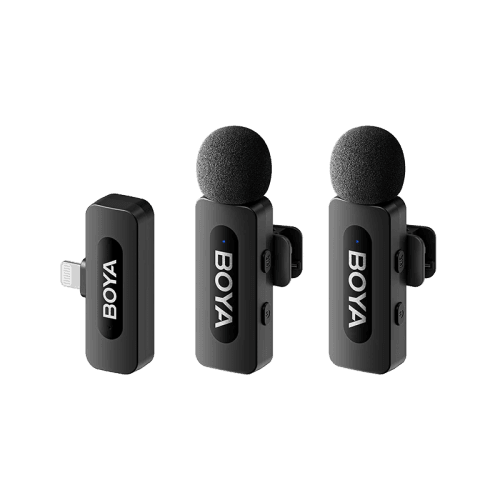 Boya BY-V2 2.4Ghz Wireless Micorphone for Lightning Device (2TX+1RX) -Black