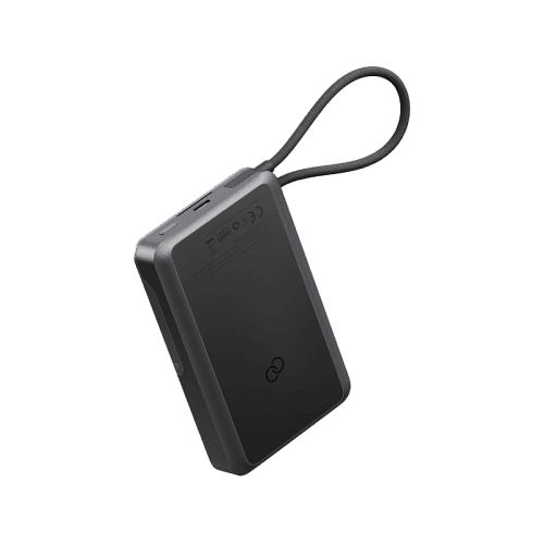 Energea Integra 20s With MagSafe Compatible Semi Solid State Power Bank With Built-in Cable and Stand 10000mAh - Gunmetal