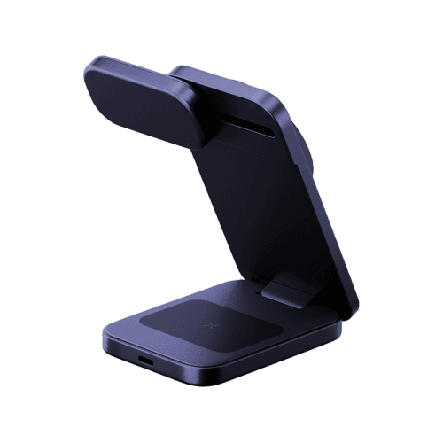 Energea MagTrio2 3 in 1 Foldable Magnetic Fast Wireless Charger - Indigo Blue