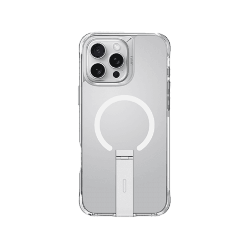 Uniq Hybrid Eleva MagSafe Case with Camera Stand for iPhone 16 Pro Max – Lucent Clear