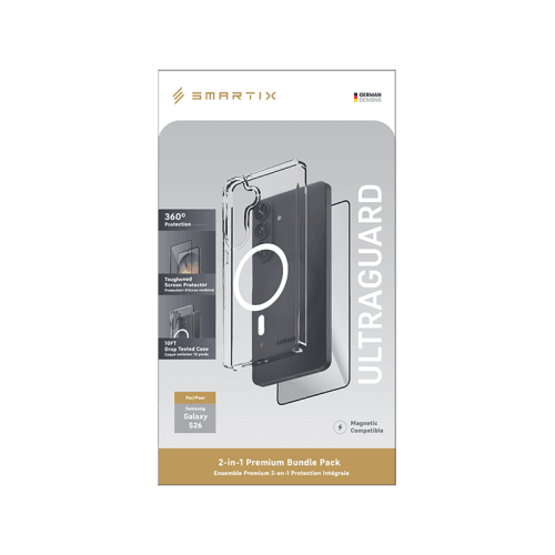 Smart Premium Ultraguard Bundle Case + Screen protector for Galaxy S26 Plus - Clear