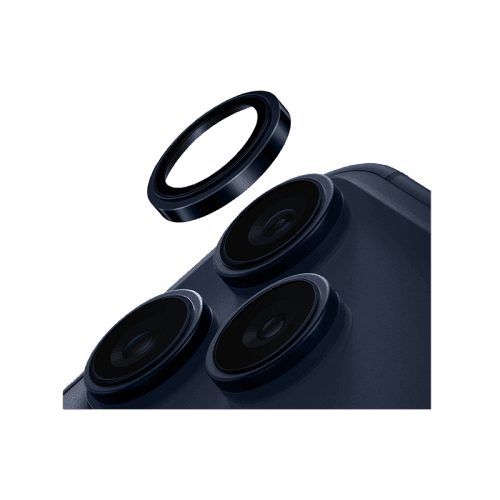 Uniq Optix Prime Stainless Steel Frame Sapphire Camera Lens Protector for iPhone 17 Pro & 17 Pro Max - Navy Chrome