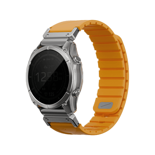 Uniq Fluo Magnetic Smart Watch Strap with Removable Connector For Garmin Watch 26mm Lug - Pale Orange