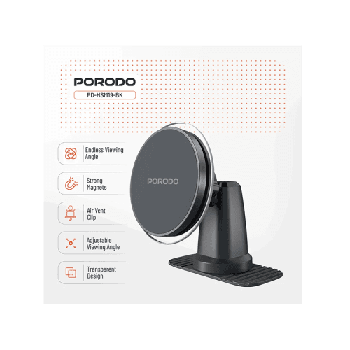 Porodo 2 In 1 Magsafe Car Mount - Black