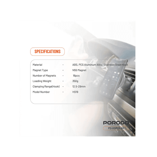 Porodo 2 In 1 Magsafe Car Mount - Black