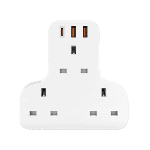 Bazic GoPort Trio 1-Port USB-C AND 2-Port USB-A + 3X Multi Port Wall Charger - White