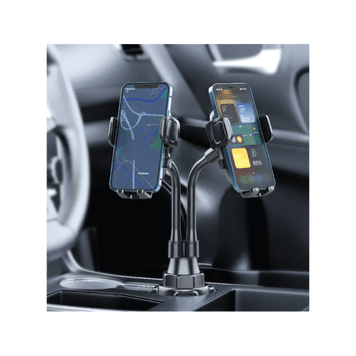 Green Lion Dual Drive Universal Car Phone Cup Holder Mount - Black