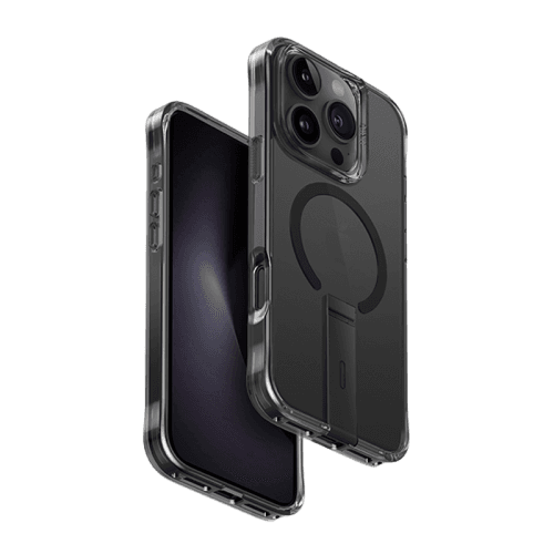 Uniq Hybrid Eleva MagSafe Case with Vertical Stand for iPhone 16 Pro Max – Carbon Black