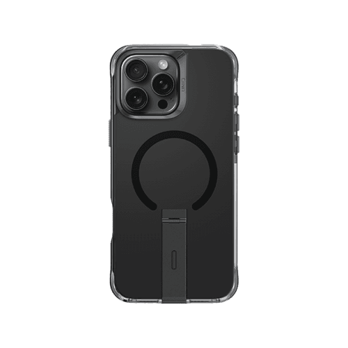 Uniq Hybrid Eleva MagSafe Case with Vertical Stand for iPhone 16 Pro Max – Carbon Black