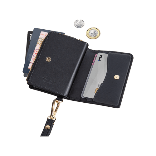 Uniq Coehl Mirelle Magnetic Wallet with Wrist Strap- Ebony