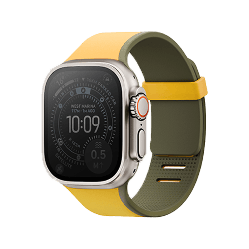 Uniq Revix IV Reversible Magnetic Strap For Apple Watch 49/46/45/44mm - Canary Yellow/ Deep Forest