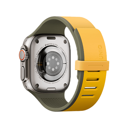 Uniq Revix IV Reversible Magnetic Strap For Apple Watch 49/46/45/44mm - Canary Yellow/ Deep Forest