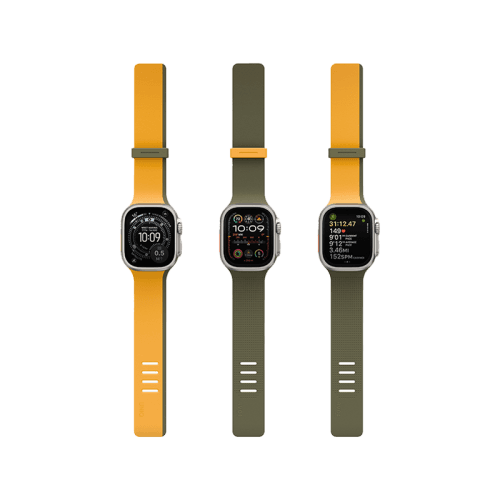 Uniq Revix IV Reversible Magnetic Strap For Apple Watch 49/46/45/44mm - Canary Yellow/ Deep Forest