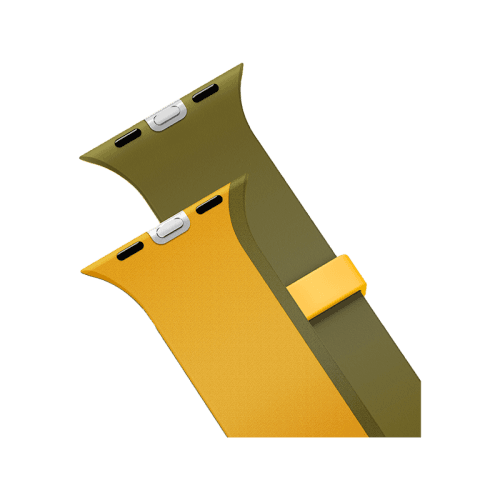 Uniq Revix IV Reversible Magnetic Strap For Apple Watch 49/46/45/44mm - Canary Yellow/ Deep Forest