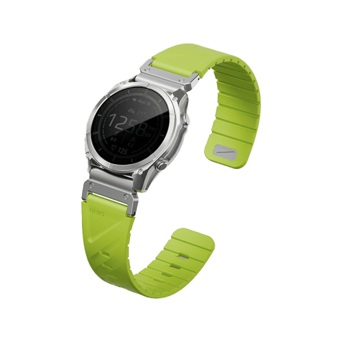 Uniq Fluo Magnetic Smart Watch Strap with Removable Connector For Garmin Watch 26mm Lug - Dark Lime
