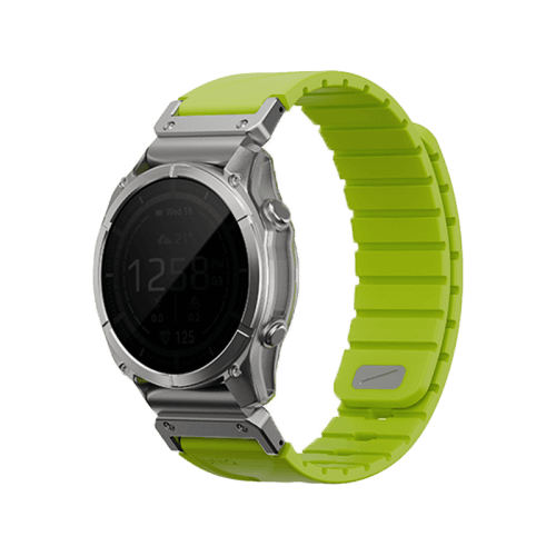 Uniq Fluo Magnetic Smart Watch Strap with Removable Connector For Garmin Watch 26mm Lug - Dark Lime