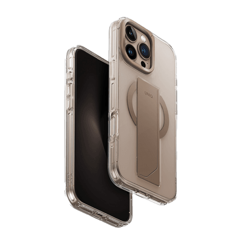 Uniq Hybrid Heldro Max MagSafe Case with Camera Stand for iPhone 16 Pro - Taupe Gold