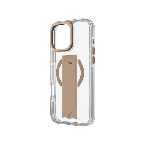 Uniq Hybrid Heldro Max MagSafe Case with Camera Stand for iPhone 16 Pro - Taupe Gold