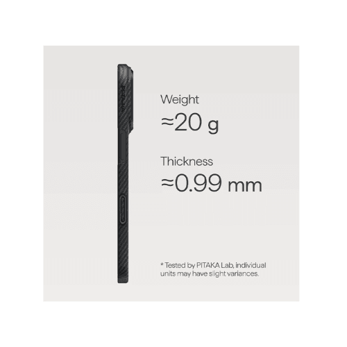 Pitaka Ultra Slim MagSafe Case for iPhone 17 Pro Max -  Black / Grey