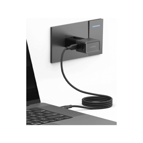 Energea TravelWorld 1-Port USB-C and 1-Port USB-A 25W PD Travel Adapter - Gunmetal Black