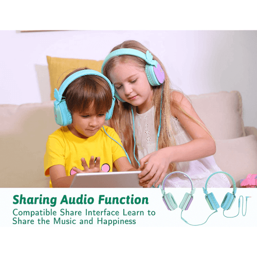 Riwbox  Kids Wired Headphones - Purple / Green