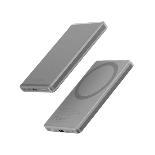 Energea AluPac Mini Aluminum MagSafe 5000mAh Power Bank - Natural Titanium