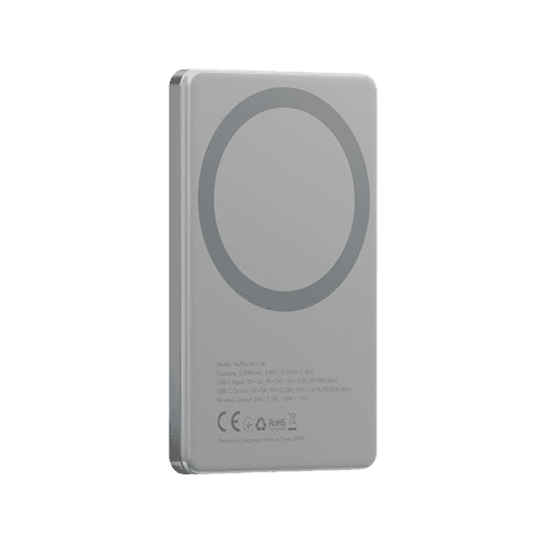 Energea AluPac Mini Aluminum MagSafe 5000mAh Power Bank - Natural Titanium
