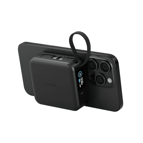 Energea Magpac Mini Plus Wireless Power Bank 10000mAh With Build in USB-C Cable & Display - Black
