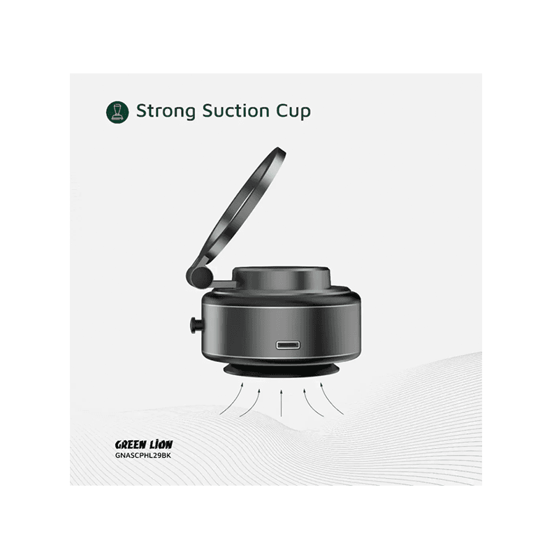 Green Lion GX-29 360° Rotation MagSafe Auto Suction Phone Holder - Matte Black