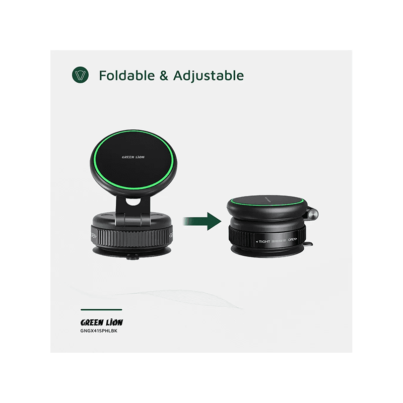 Green Lion GX-41 MagSafe Suction Phone Holder - Black