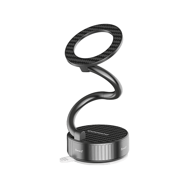 Porodo MagCurve S Shaped MagSafe Suction Phone Holder - Black