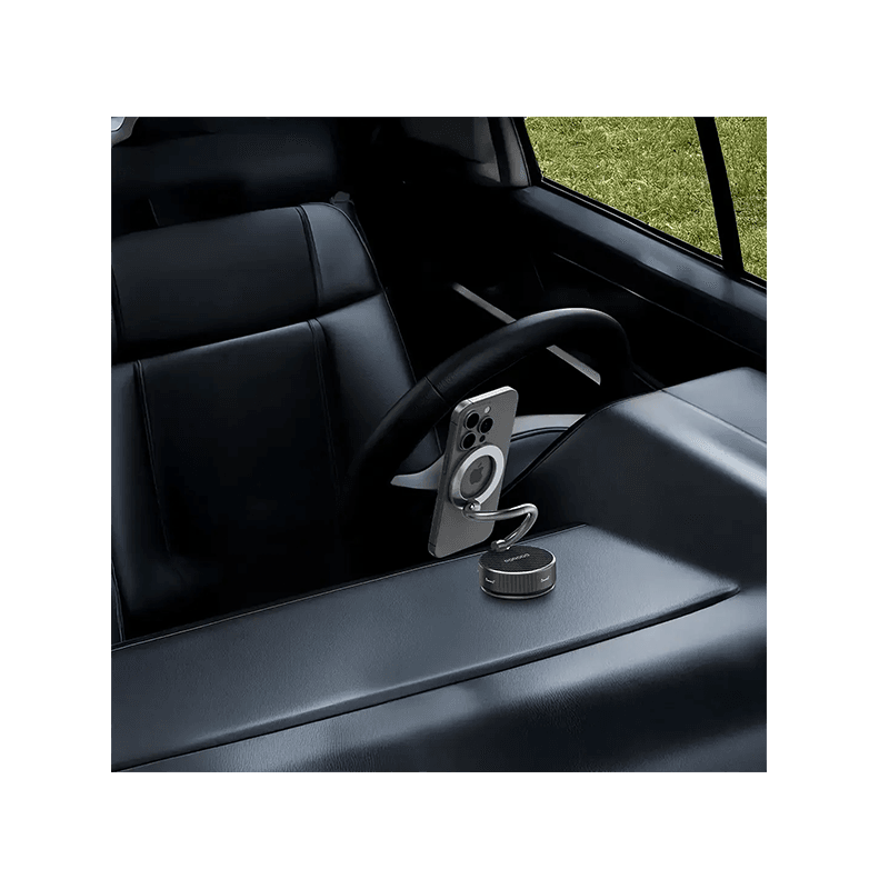 Porodo MagCurve S Shaped MagSafe Suction Phone Holder - Black