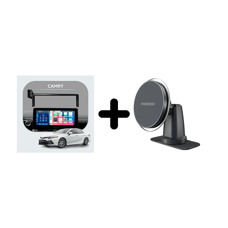 Bundle - Car Mount Screen Frame for Camry (2023) + Porodo 2 In 1 Magsafe Car Mount - Black