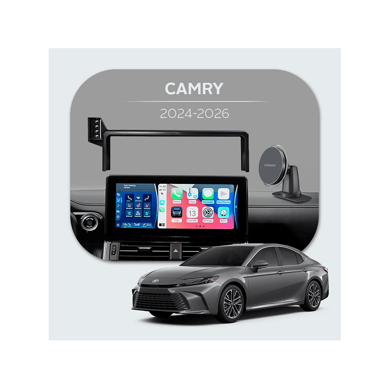 Bundle - Car Mount Screen Frame for Camry (2024-2026) + Porodo 2 In 1 Magsafe Car Mount - Black