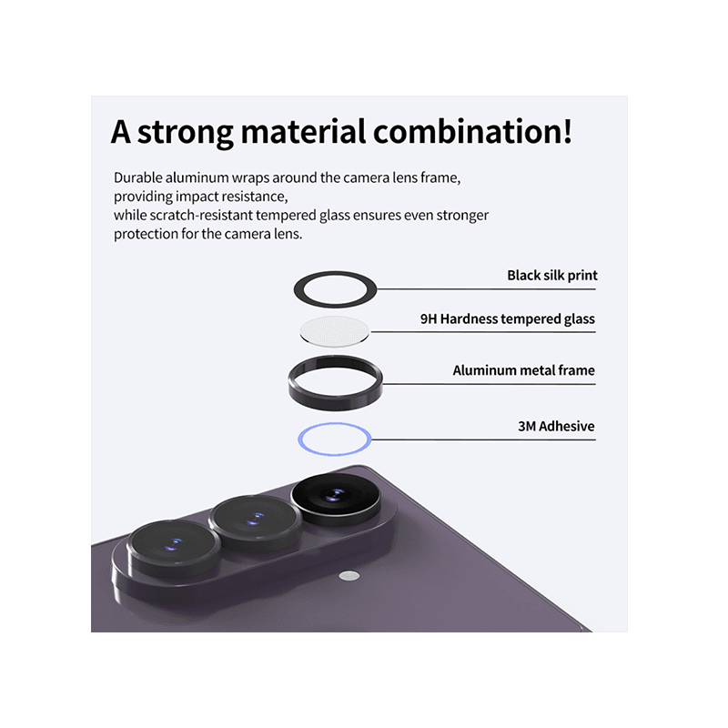 Araree C-Sub Core Camera Lens Protector With Metal Ring for Galaxy Z Fold 8 Ultra - Clear