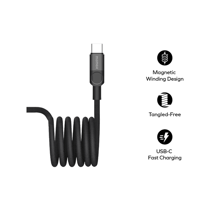 Momax Mag Link USB-C to USB-C Magnetic Cable 240W 2m - Black