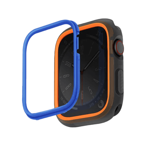 Uniq Moduo Case For Apple Watch With Interchangeable Bezel 45/44 mm - Orange / Blue