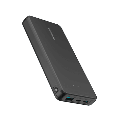RavPower 1-Port USB-C and 1-Port USB-A 10000mAh Power Bank - Black