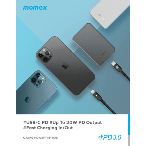 Momax Q.Mag Power 6 Magnetic Wireless 5000mAh Battery Pack - Blue