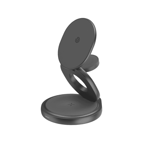 Bazic GoMag Gyre 360 Rotating Base 3 in 1 Wireless Charger With Apple Watch & Airpods Charging - Gunmetal