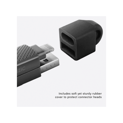 Bazic GoCharge Alucable 4 in 1 Input USB-A and USB-C to Output USB-C and Lightning Cable 1m - Black