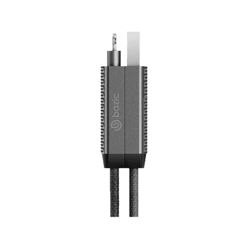 Bazic GoCharge Alucable 4 in 1 Input USB A and USB-C to Output USB-C and Lightning Cable 15cm - Black