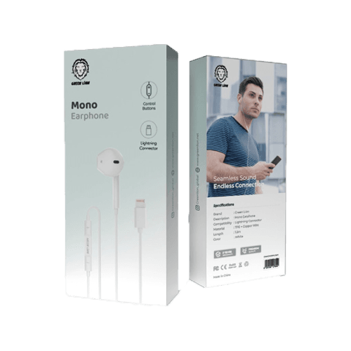 Green Lion Mono Earphone With Lightning Connector - White