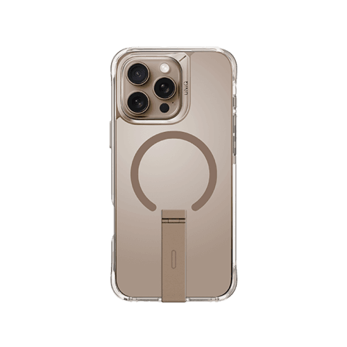 Uniq Hybrid Eleva Magsafe Case With Vertical Stand for iPhone 16 Pro Max - Taupe Gold