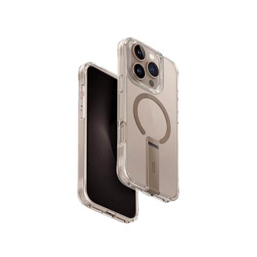 Uniq Hybrid Eleva Magsafe Case With Vertical Stand for iPhone 16 Pro - Taupe Gold